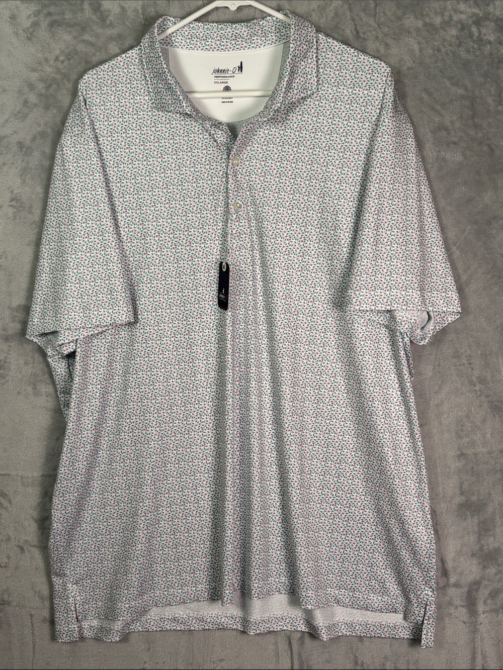 NWT New Johnnie-O Porto Pink Green Floral Golf SS Polo Size XXL